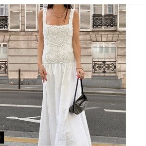 Show Me Your MuMu Floral Textured White Top